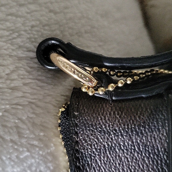 Coach Brown and Black Crossbody Bag with Signature Monogram - Picture 10 of 10